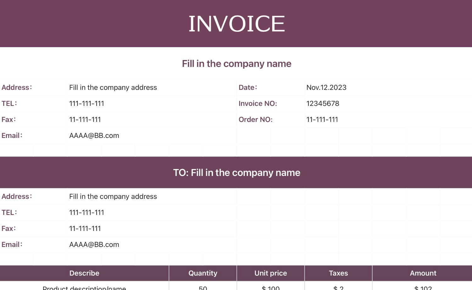 Invoice 1